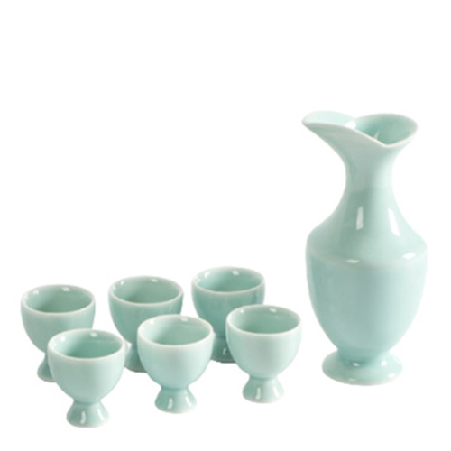 (酒具)바이주 술잔 세트 (도자기, 1+6, 2종 색상)