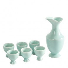(酒具)바이주 술잔 세트 (도자기, 1+6, 2종 색상)