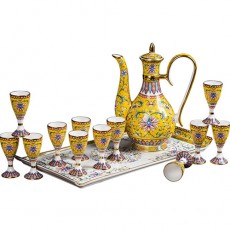 (酒具)바이주 술잔 세트 (법랑도자기, 1+1+12, 2종 색상)
