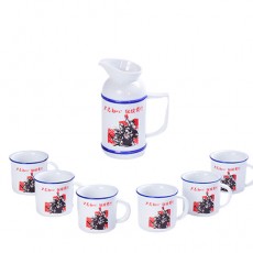(酒具)바이주 술잔 세트 (도자기, 1+6set, 혁명유산)