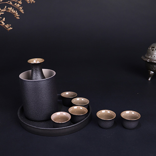 (酒具)바이주 술잔 세트 (온주용 도자기, 1+6set, 2종 디자인)