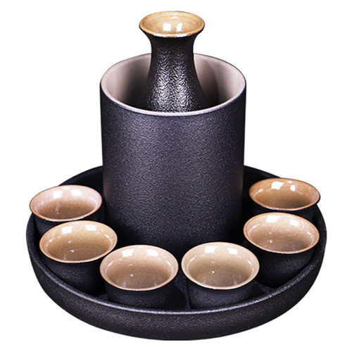 (酒具)바이주 술잔 세트 (온주용 도자기, 1+6set, 2종 디자인)