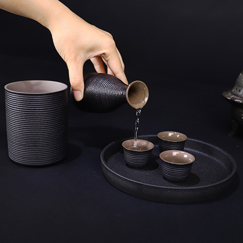 (酒具)바이주 술잔 세트 (온주용 도자기, 1+6set, 2종 디자인)