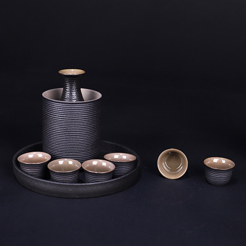 (酒具)바이주 술잔 세트 (온주용 도자기, 1+6set, 2종 디자인)