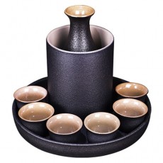 (酒具)바이주 술잔 세트 (온주용 도자기, 1+6set, 2종 디자인)