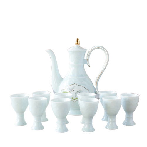 (酒具)바이주 술잔 세트 (도자기, 1+10set, 2종 디자인)