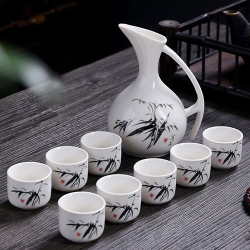 (酒具)바이주 술잔 세트 (도자기, 1+8set, 7종 디자인)