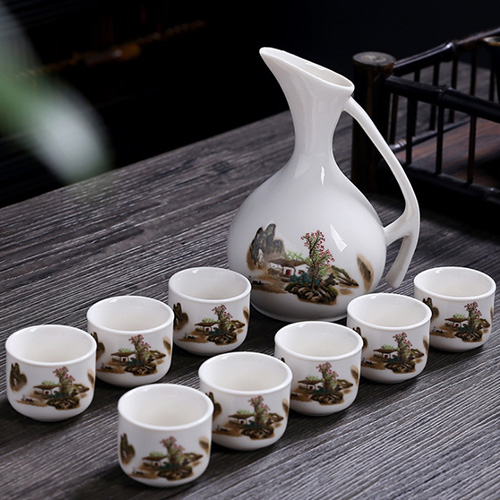 (酒具)바이주 술잔 세트 (도자기, 1+8set, 7종 디자인)
