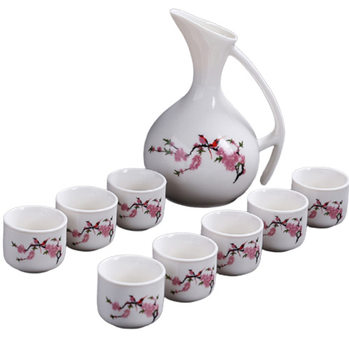 (酒具)바이주 술잔 세트 (도자기, 1+8set, 7종 디자인)