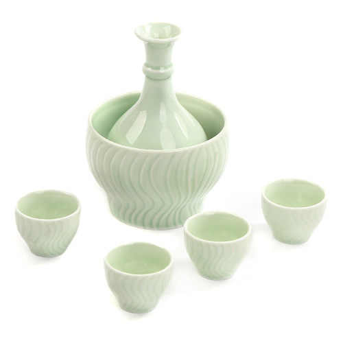 (酒具)바이주 술잔 세트 (온주용 도자기, 1+4set)
