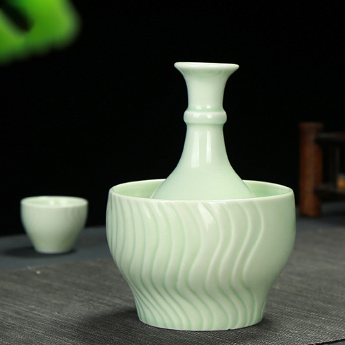 (酒具)바이주 술잔 세트 (온주용 도자기, 1+4set)