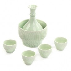 (酒具)바이주 술잔 세트 (온주용 도자기, 1+4set)