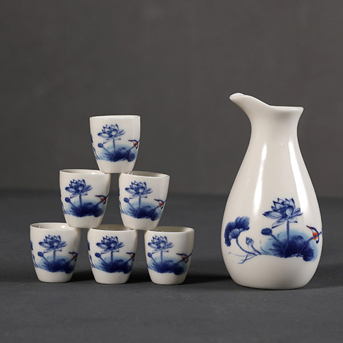 (酒具)바이주 술잔 세트 (도자기, 1+6set)