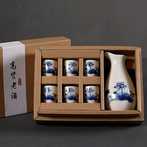 (酒具)바이주 술잔 세트 (도자기, 1+6set)