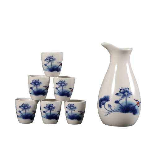 (酒具)바이주 술잔 세트 (도자기, 1+6set)