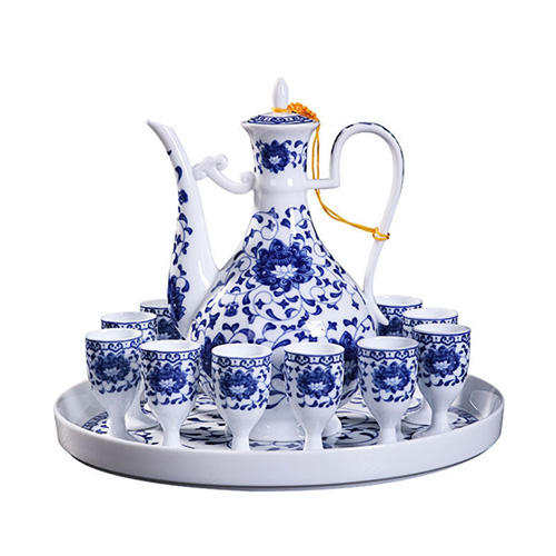 (酒具)바이주 술잔 세트 (도자기, 1+10set, 5종 디자인)