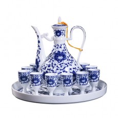 (酒具)바이주 술잔 세트 (도자기, 1+10set, 5종 디자인)