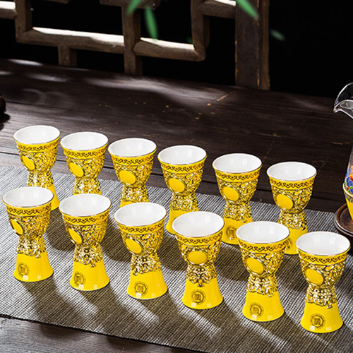 (酒具)바이주 술잔 세트 (도자기, 1+6set, 4종 디자인)