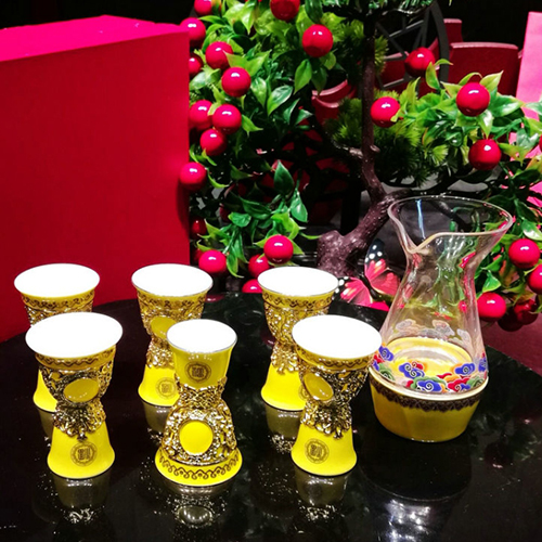 (酒具)바이주 술잔 세트 (도자기, 1+6set, 4종 디자인)