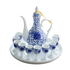 (酒具)바이주 술잔 세트 (도자기, 1+10set, 5종 디자인)