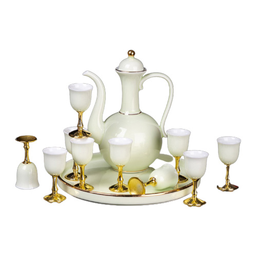 (酒具)바이주 술잔 세트 (도자기, 1+10set, 2종 디자인)