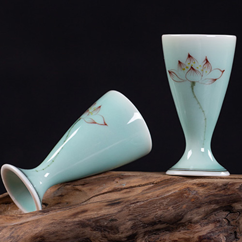 (酒具)바이주 술잔 세트 (도자기, 1+10set, 2종 디자인)