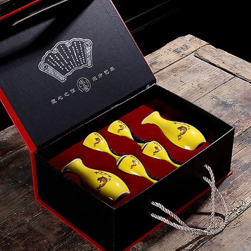 (酒具)바이주 술잔 세트 (도자기, 2+4set, 5종 디자인)