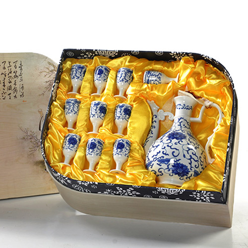(酒具)바이주 술잔 세트 (도자기, 1+10set, 7종 디자인)
