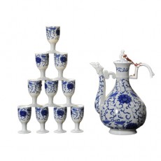 (酒具)바이주 술잔 세트 (도자기, 1+10set, 7종 디자인)